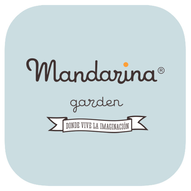 Logo Mandarina garden. Cafeter&iacute;a & ocio infantil de calidad